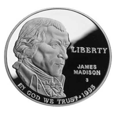 1993 Bill of Rights Commemorative Silver Proof USA $1 (Capsule)